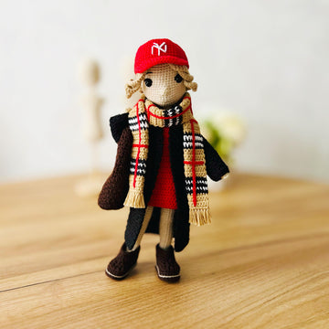 Crochet doll pattern, amigurumi doll, crochet doll with clothes, Winter doll outfit