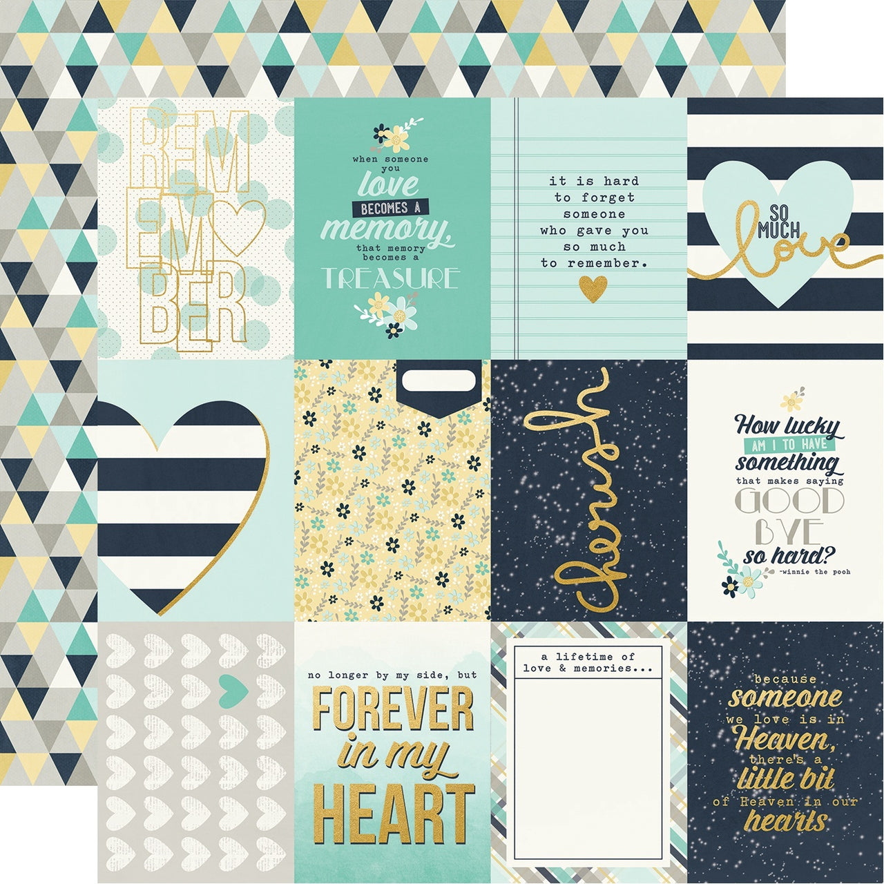 Simple Stories Heart Gold Foiled Double-Sided Cardstock 12"X12" 25/Pkg - 3"X4" Elements