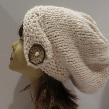 Classy Slouch Hat with Button Band