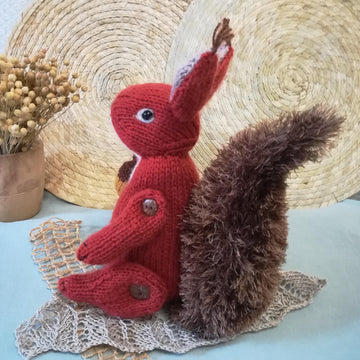 Knitted ginger brown squirrel