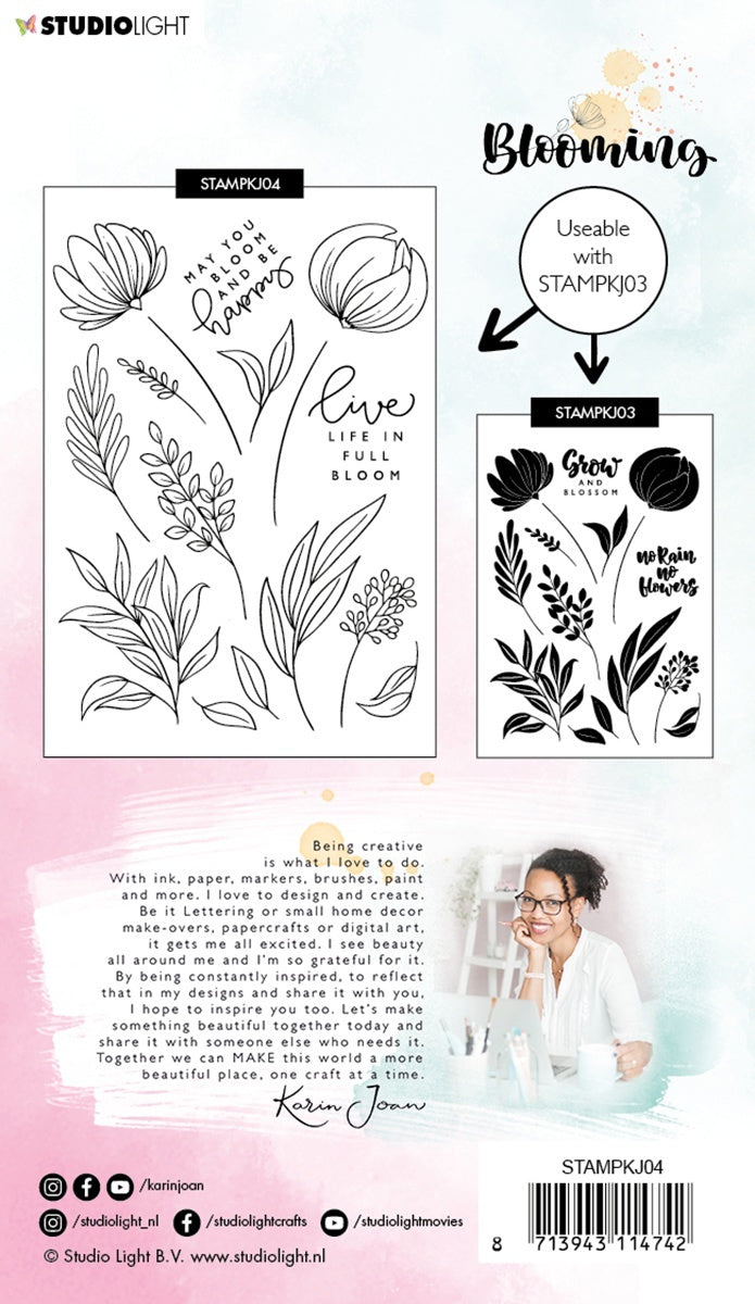 Studio Light Karin Joan Blooming Collection Clear Stamps - NR. 04