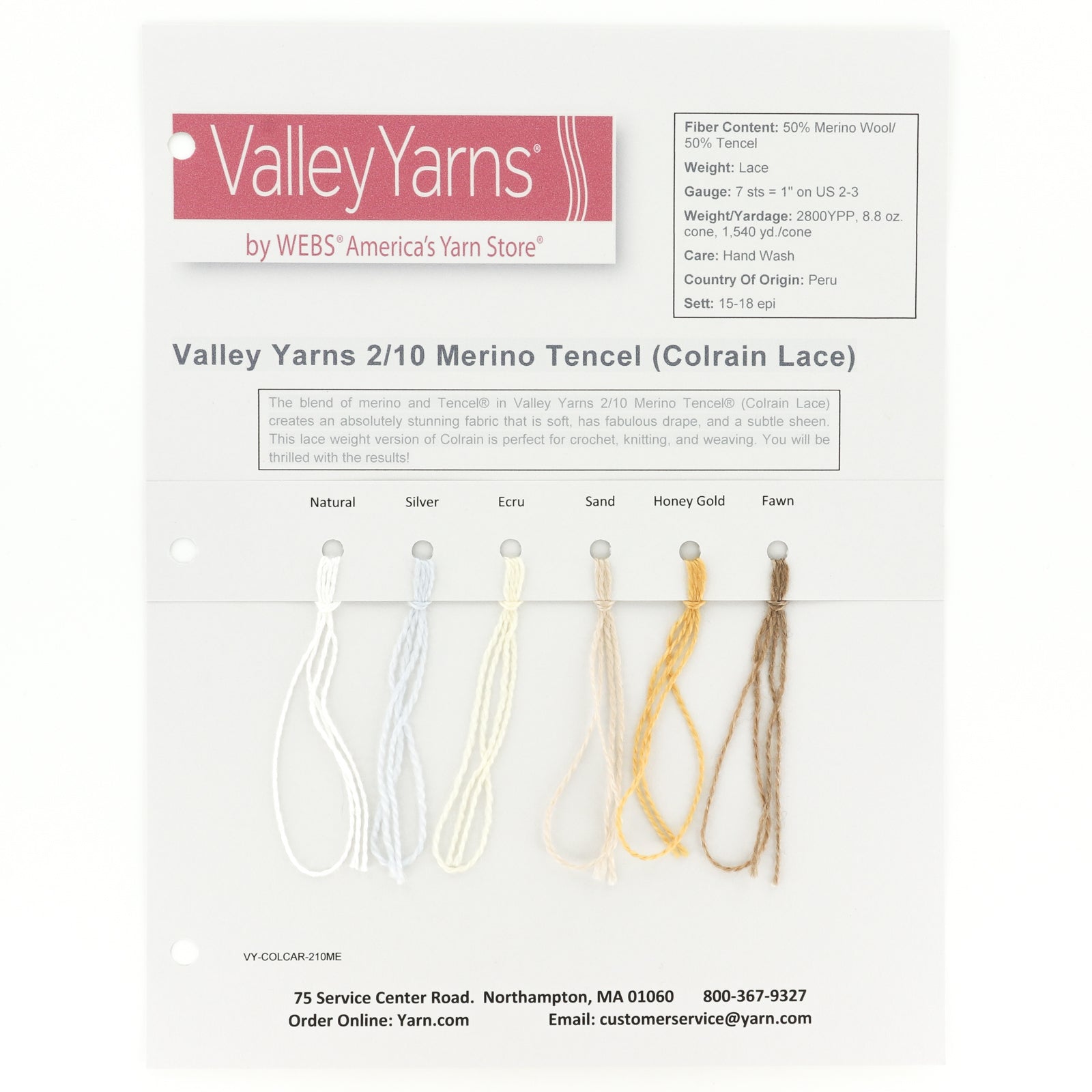 Valley Yarns 2/10 Merino Tencel (Colrain Lace)