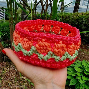 Tulip Stitch Round Basket