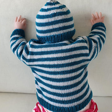 Jupiter - Babies 4ply shoulder buttoning jumper and beanie