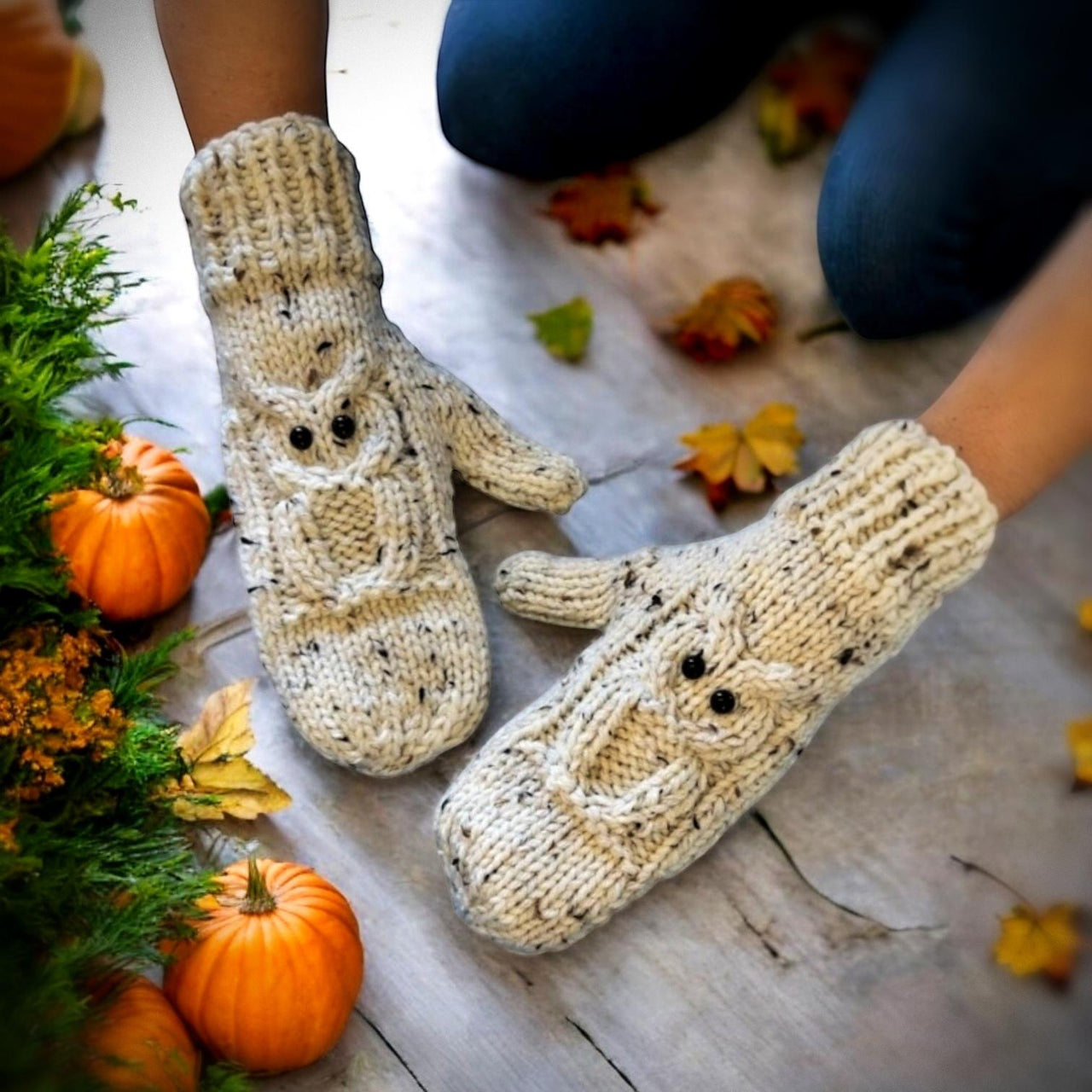 Extra Thick Owl Mittens