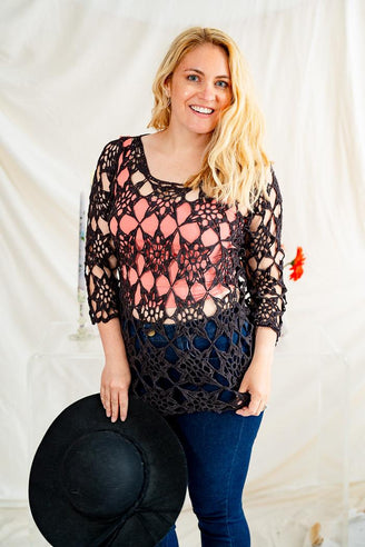 C967-Midnight Meadow Lace Top