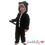 Black cat kids onesie costume