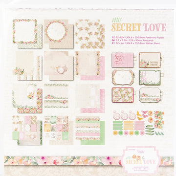 Artdeco Creations Couture Creations My Secret Love 12"X12" Collection - Stickers, Postcards & Papers
