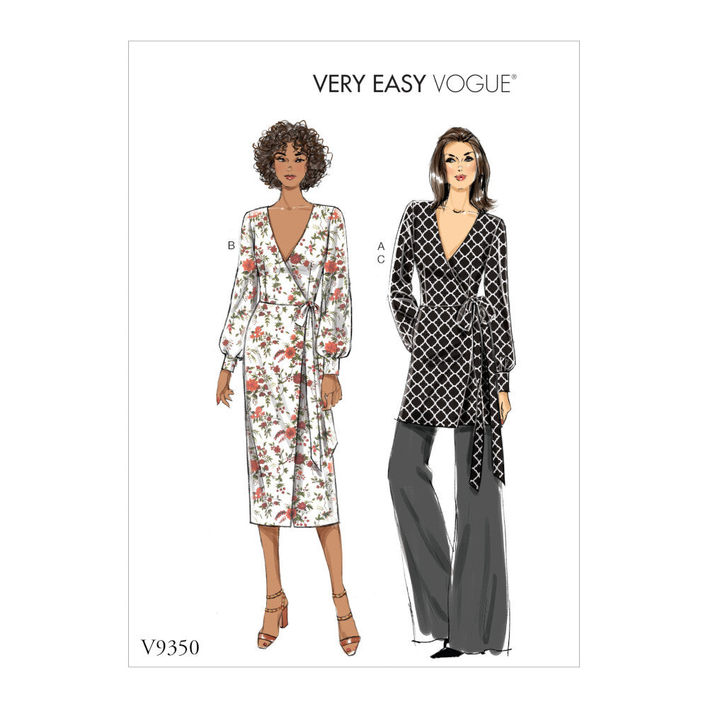 Vogue Misses' Top, Wrap Dress and Pants V9350 - Sewing Pattern