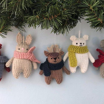 Winter Animals Knit Christmas Ornaments