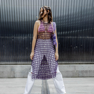 Mesh crochet dress
