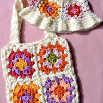 Granny squares tote bag