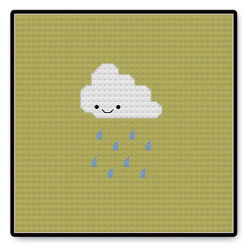 Tiny Rain Cloud Kawaii - PDF Cross Stitch Pattern