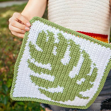 Monstera Crochet Square