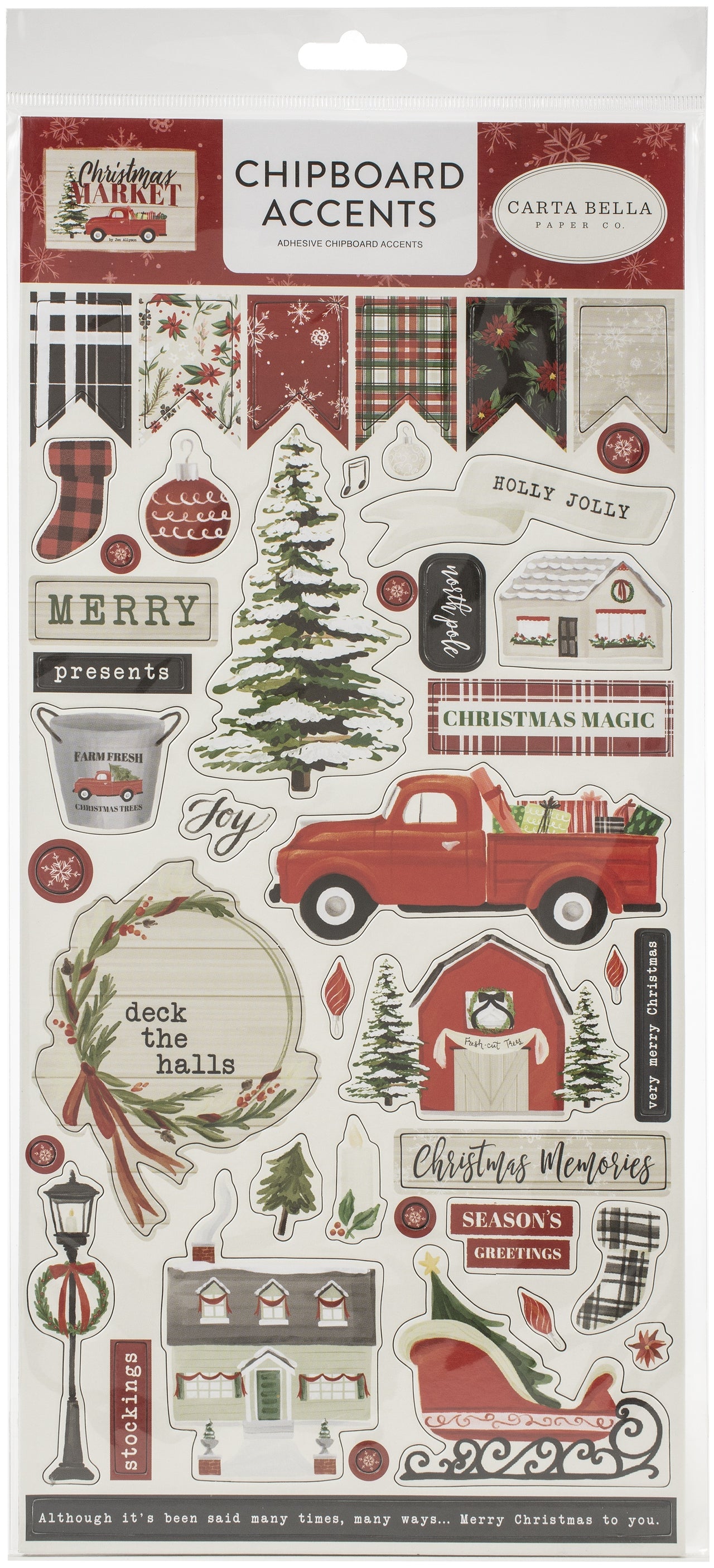 Echo Park Paper Christmas Market Chipboard 6"X13" - Accents
