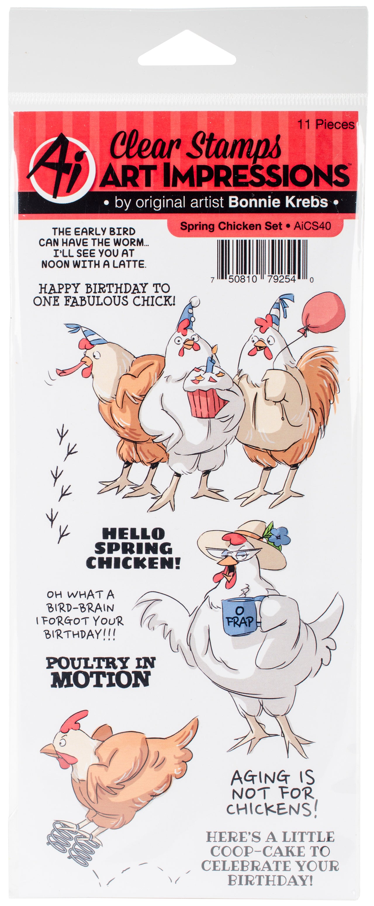Art Impressions Funny Farm Clear Stamps - Spring Chicken