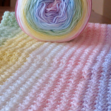 Double Rainbow Baby Blanket - Lion Brand Mandala Baby (DK) - Beginner Friendly