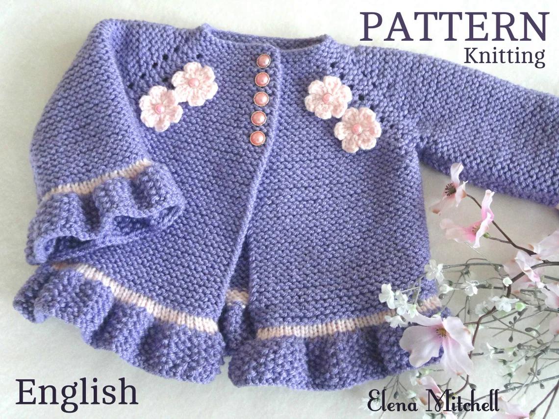 Knitting PATTERN Baby Cardigan Chloe