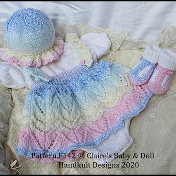 Frilled Skirt all in one Romper Set 16-22” doll/preemie-3m+ baby