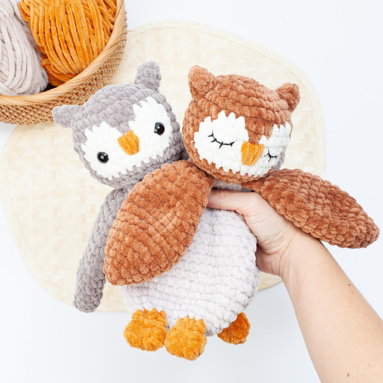 Crochet owl snuggler pattern, Owl lovey
