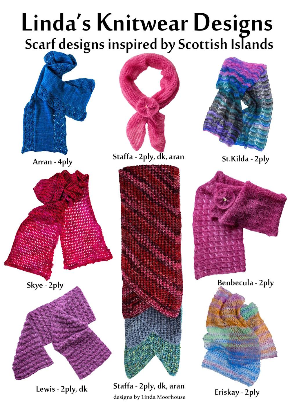 Scarf designs inspired by Scottish Islands
