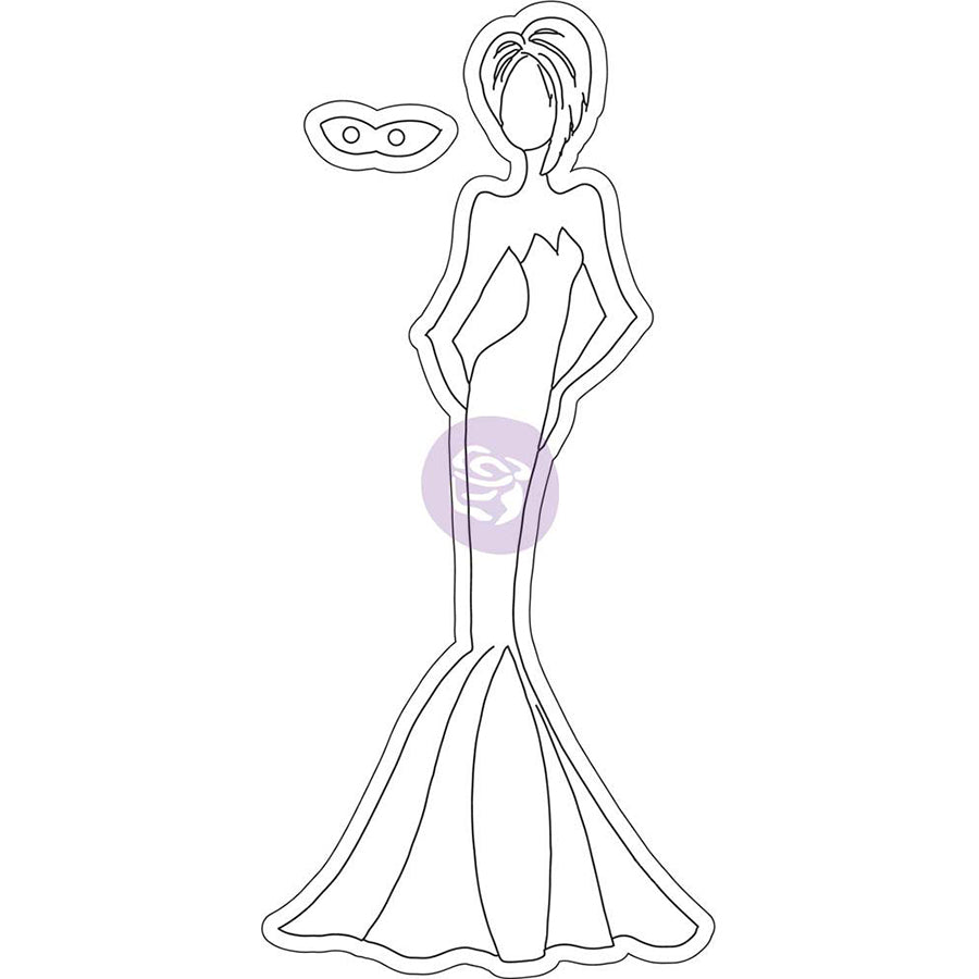Prima Marketing Julie Nutting Mixed Media Cling Rubber Stamp - Bootiful