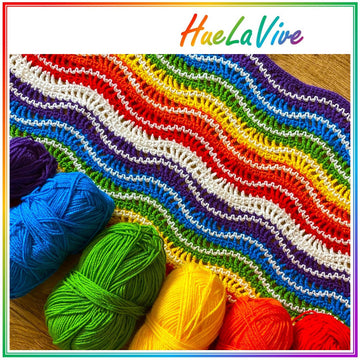 Rainbow ripple Afghan by HueLaVive