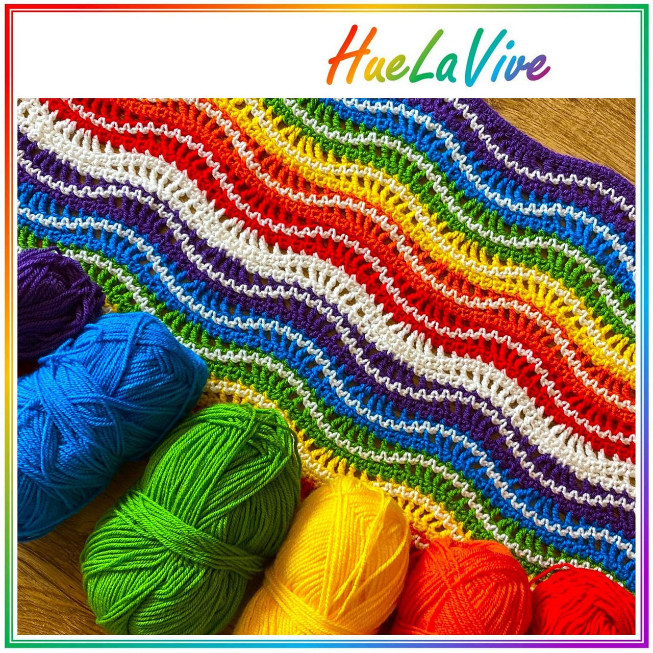 Rainbow ripple Afghan by HueLaVive