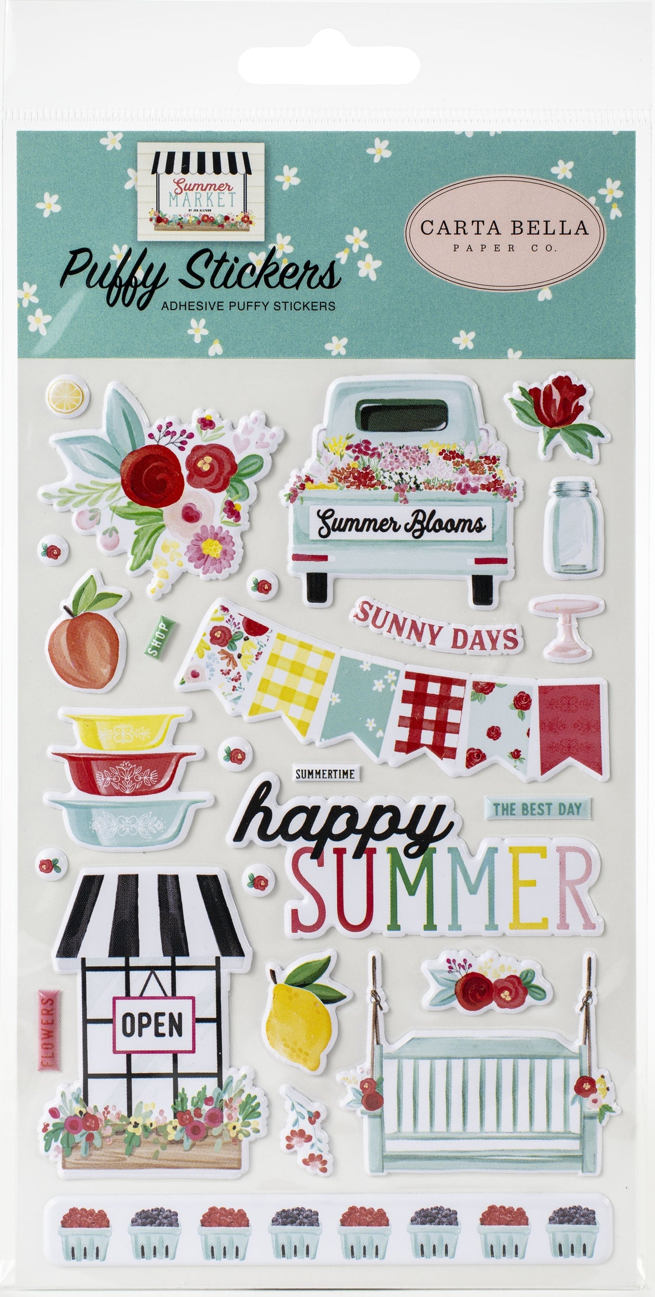 Echo Park Paper Summer Market Puffy Stickers - 619153