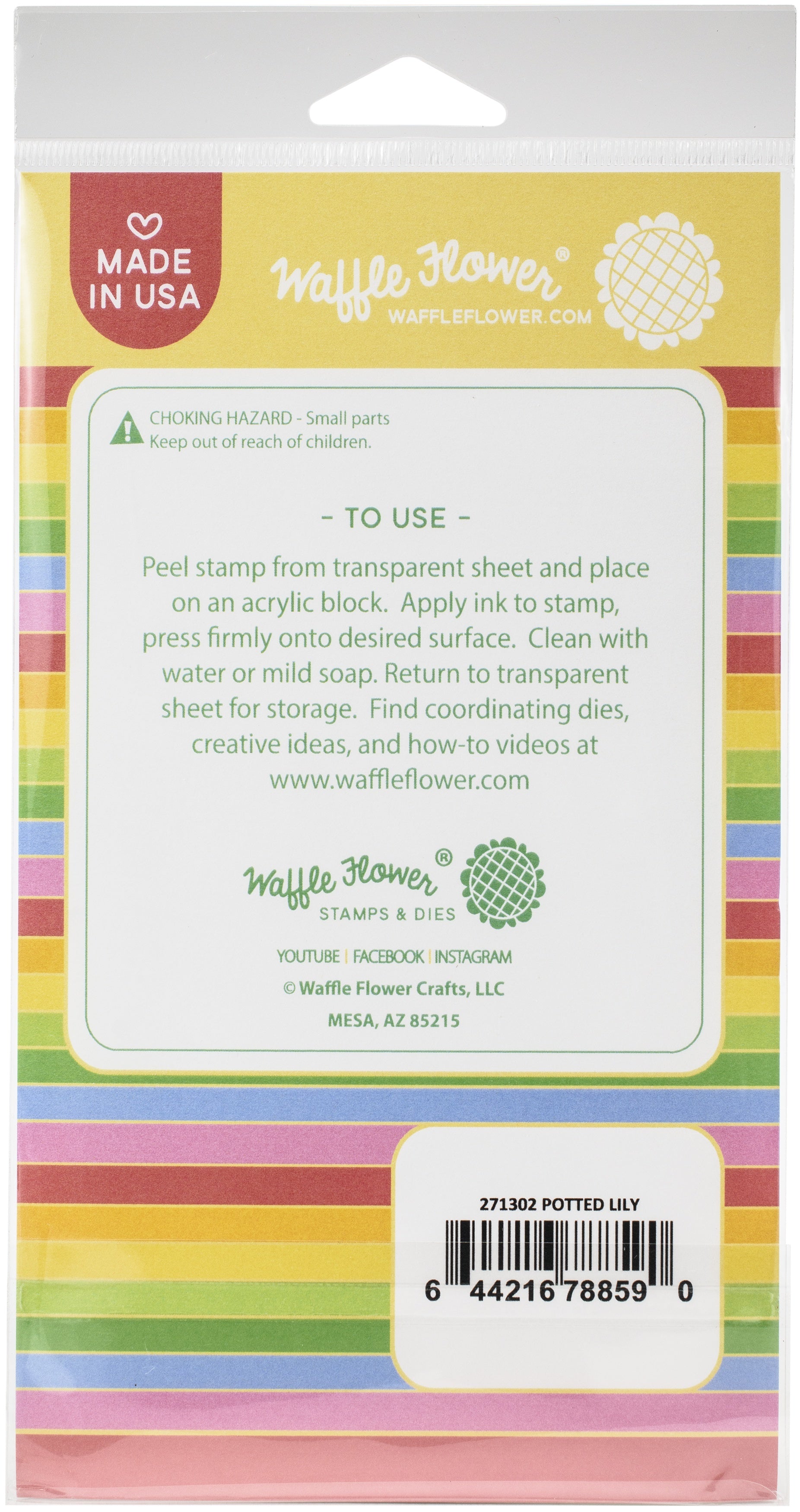 Waffle Flower Crafts Clear Stamps 4"X6" - Potted Lily