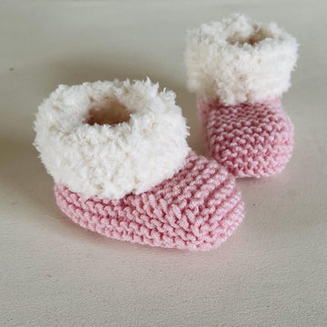 Fur Trim Baby Booties