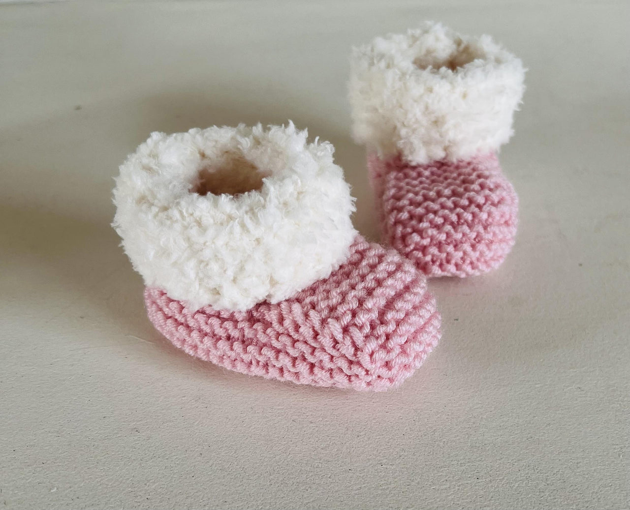 Fur Trim Baby Booties