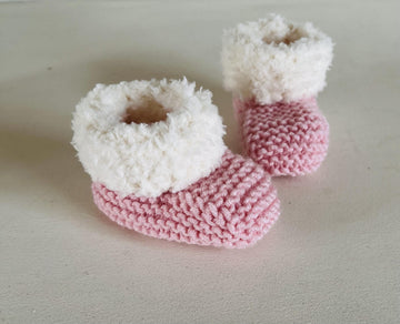 Fur Trim Baby Booties