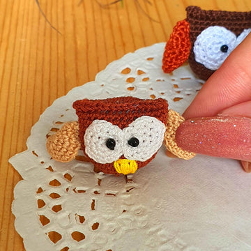 Miniature owl brooch pin