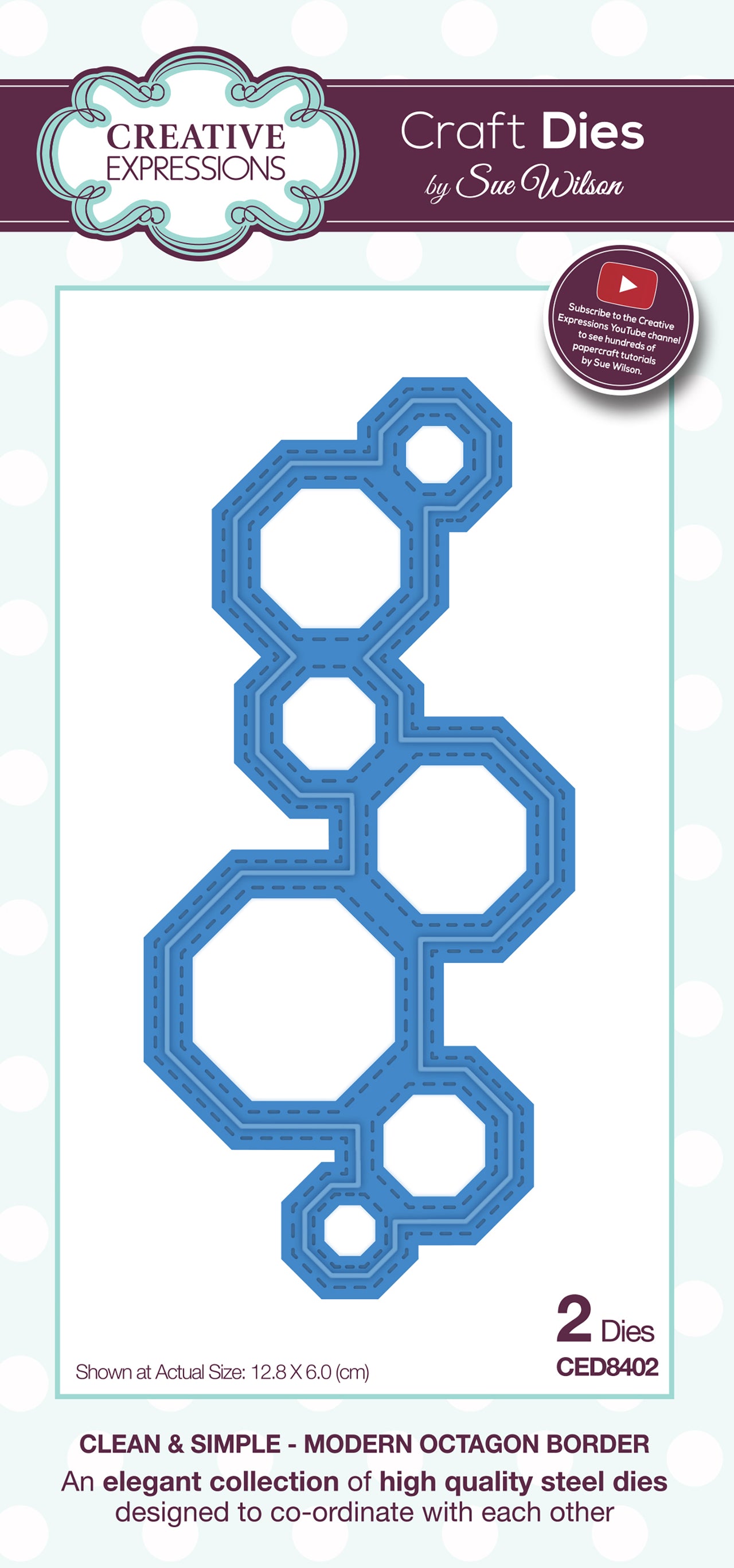 Creative Expressions Craft Dies By Sue Wilson - Clean & Simple-Modern Octagon Border