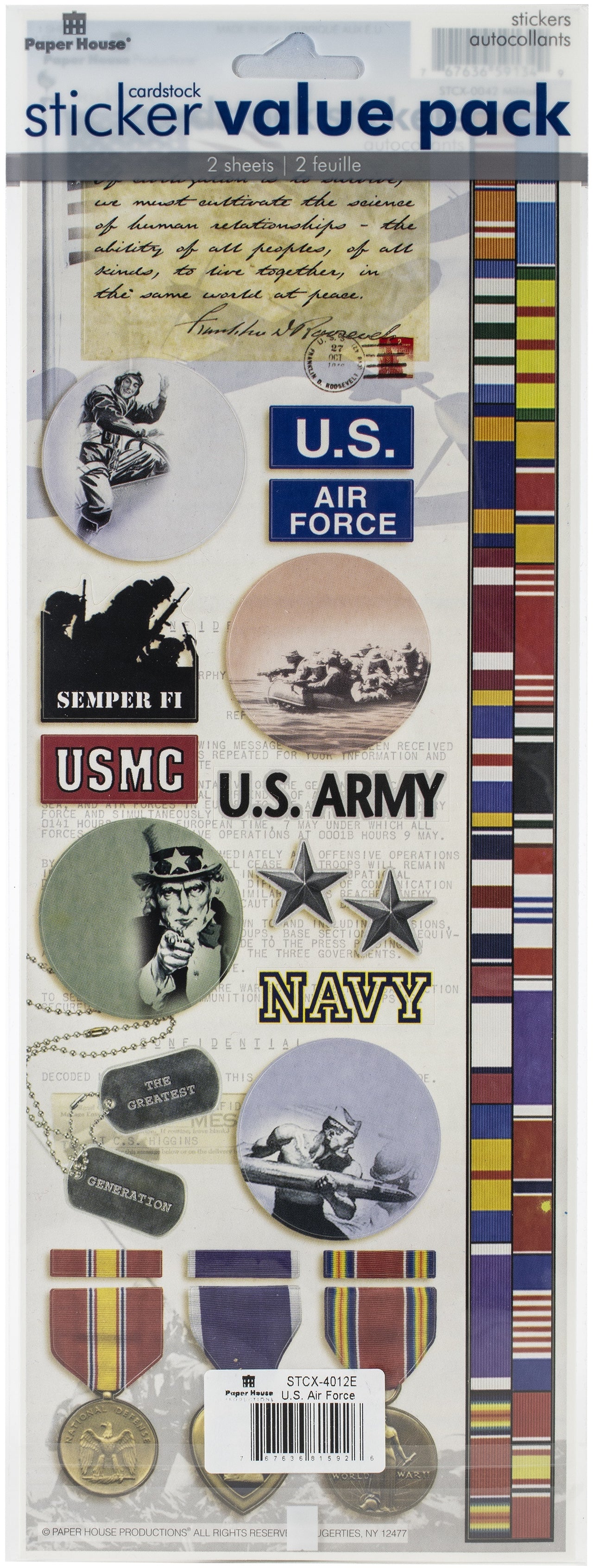 Paper House Cardstock Sticker 2/Pkg - Us Air Force