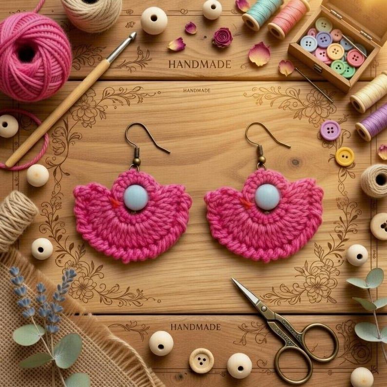 Crochet Half-Circle Earrings Pattern – Irish Lace Jewelry PDF + Video Tutorial