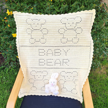 Baby Bear Filet Blanket