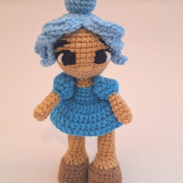 Blue Rainbow Crochet Doll 3 Levels in 1