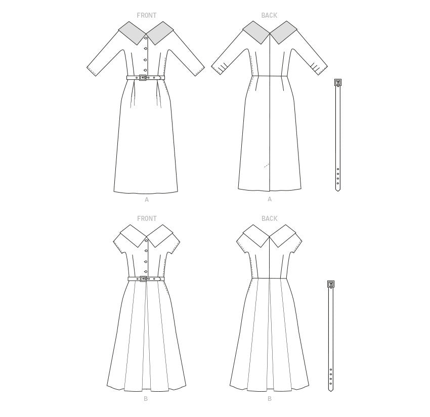 Butterick Misses' Dress and Belt B6870 - Sewing Pattern
