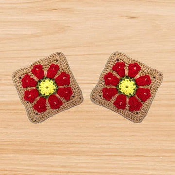 Crochet tulip square motif