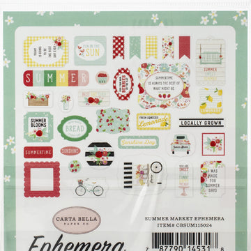Echo Park Paper Carta Bella Cardstock Ephemera 33/Pkg - Icons, Summer Market