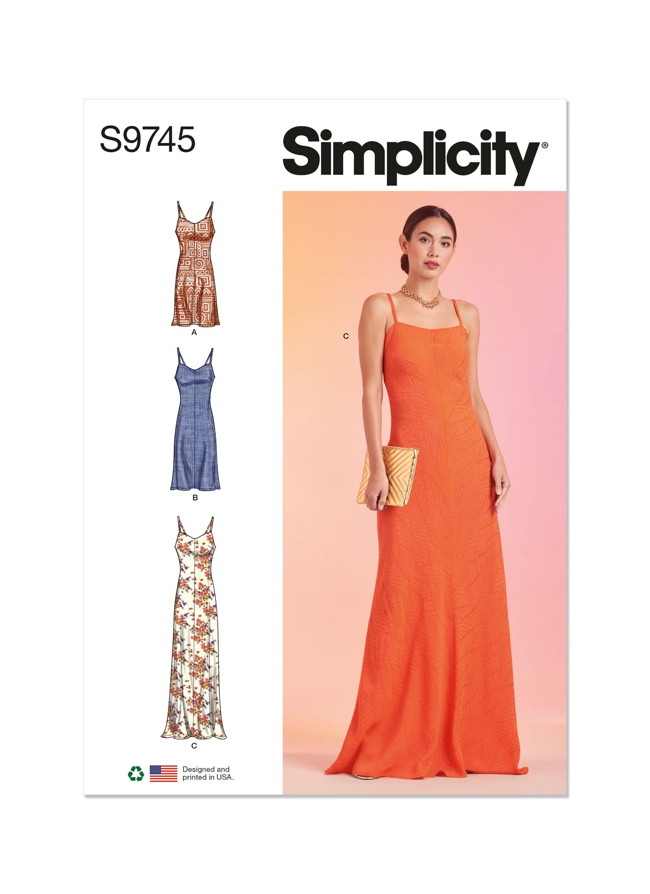 Simplicity Misses' Slip Dress in Three Lengths S9745 - Sewing Pattern