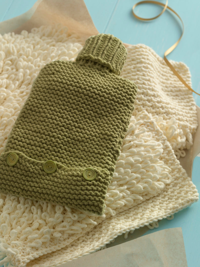 Early to Bed Hot Water Bottle Cozy in Lion Brand Cotton-Ease - 90655AD