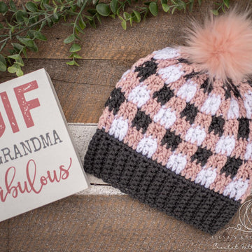 Twisted Plaid Beanie
