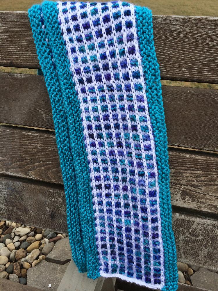 Ocean Waves Checkered Scarf