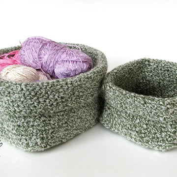 Crochet square basket