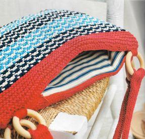 Tweed Stripes Beach Bag