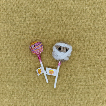 Halloween Knitting Pattern DK Lollipop Hats Decoration Gift Charity knit EASY Chupa-Chups Witch Pumpkin Frankenstein Sweet Sucker Savers