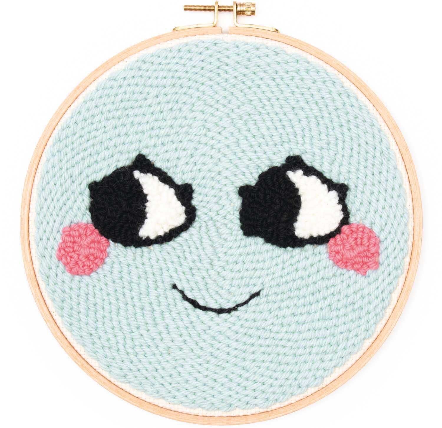 Rico Punch Needle Kit - Smiley Mint - 21.5cm